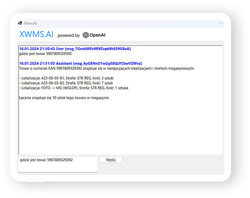 XWMS - integracja z ChatGPT